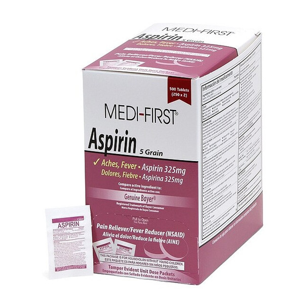 Medi-First Aspirin, Tablet, 325mg, PK500 80513