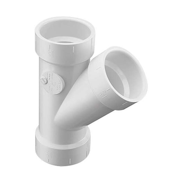 Manufacturer Varies PVC Wye, Socket, 4 in Pipe Size P600-040