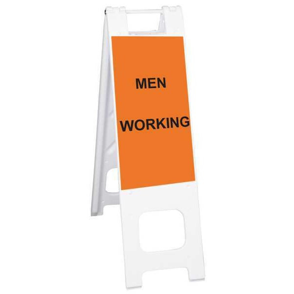 Barricade Sign, Plastic, Engineer, 45 in Height, 3 in Length, 11 lb, White