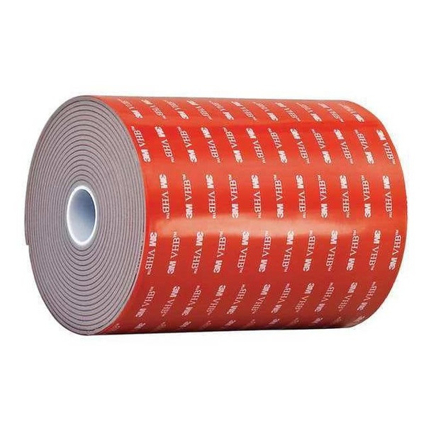 Double-Sided Foam Tape, 6 in W, 5 yd L, 3/32 in, Acrylic Foam, Double-Sided