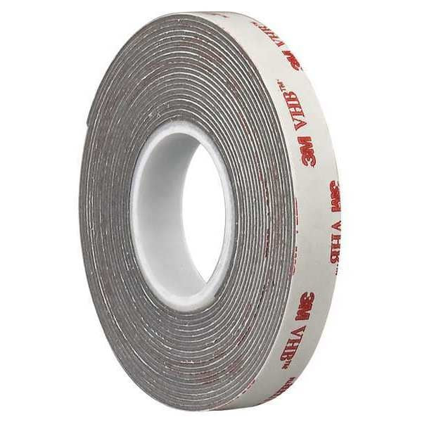 Double-Sided Foam Tape, 1 in W, 5 yd L, 1/32 in, Acrylic Foam, Double-Sided