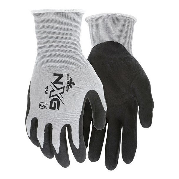MCR Safety® NXG® Foam Nitrile Dip Gloves, Small, Black/Gray, 12/Pair