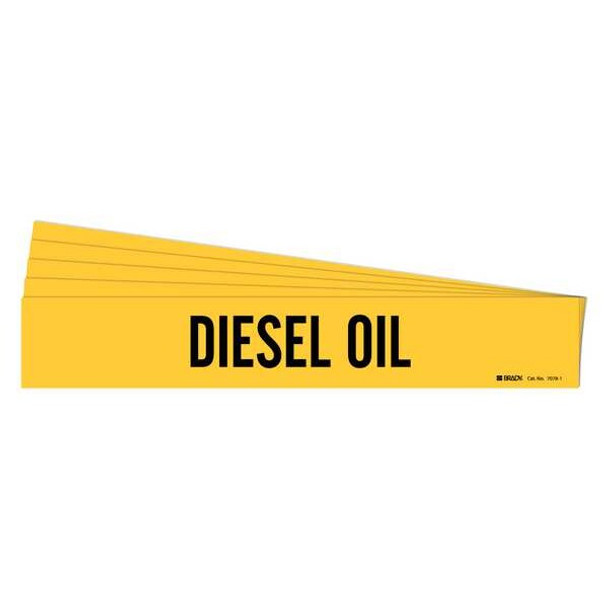 Brady Pipe Marker,Black,Diesel Oil,PK5 7078-1-PK