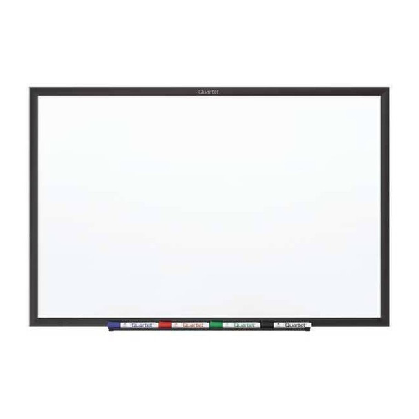 Dry Erase Board, Steel, 36 in, 60 in, Aluminum Frame, White, Gloss