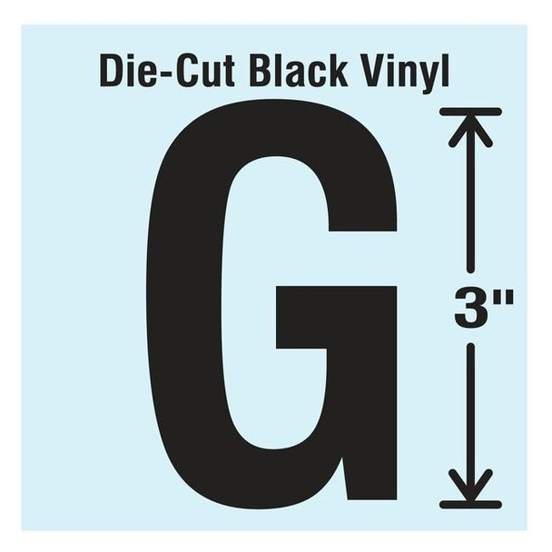 Stranco LetterLabel,Vinyl,3inH,1-5/8inW,PK10 DBV-3-G-10