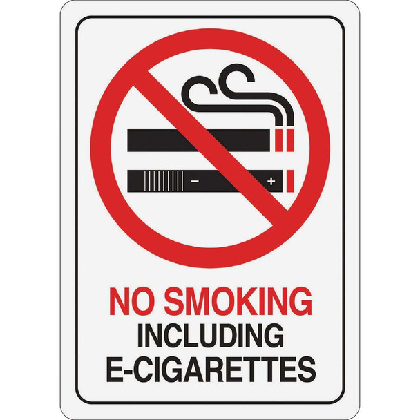Hy-Ko Plastic Sign, No Smoking Including E-Cig D-28