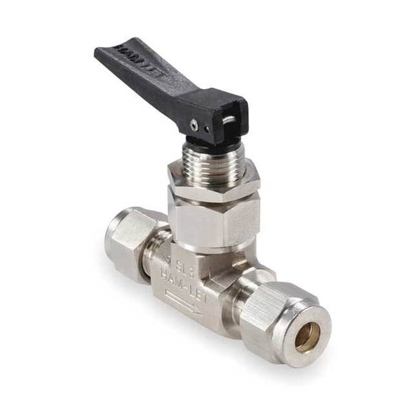 Ham-Let 1/4" Compr Brass Mini Ball Valve Inline H-1200-B-L-1/4