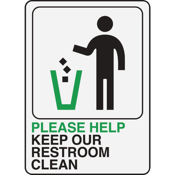 Hy-Ko Please Help Keep Restroom Clean Sign D-27