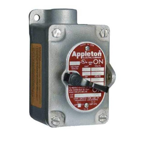 Appleton Electric Tumbler Switch, 1 Gang, Dead-End, 1-Pole EDS175-F1