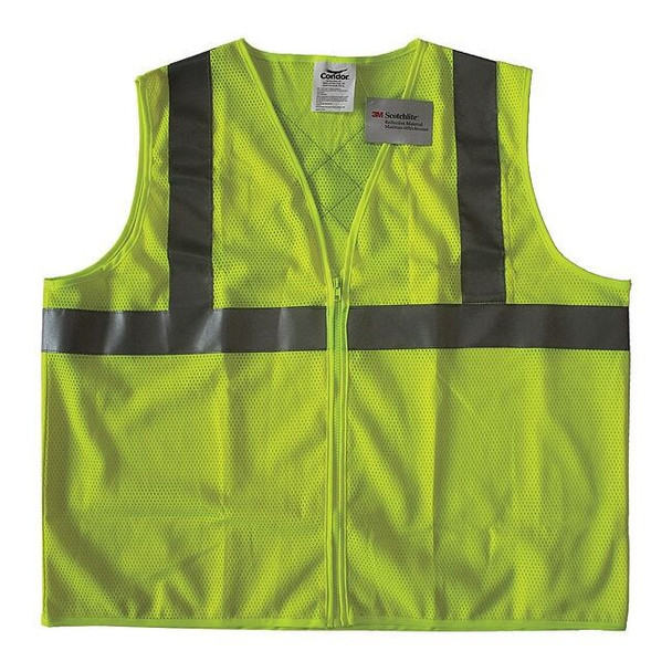 Condor Safety Vest,Yellow/Green,2XL,Zipper 491T04