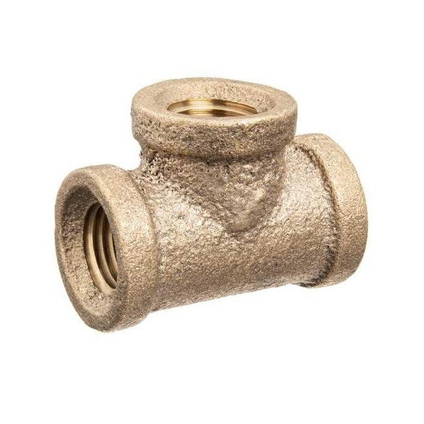 Tee Brass Brass Class 125 Pipe Fittings, 1/4 in Female BSPT X 1/4 in Female BSPT