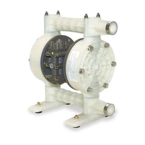 Dayton Double Diaphragm Pump, Polypropylene, Air Operated, PTFE, 35 GPM 6PY41
