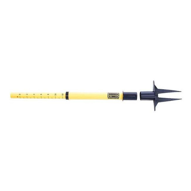Plastic Stake, Yellow, 22 in to 42 in Adjustable Post Height, Matte