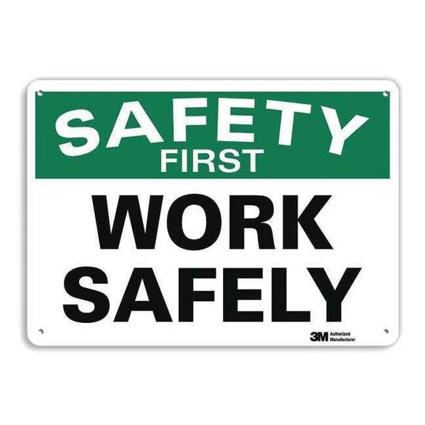 Safety Sign, 10 in H, 14 in W, Plastic, English, U7-1276-NP_14X10