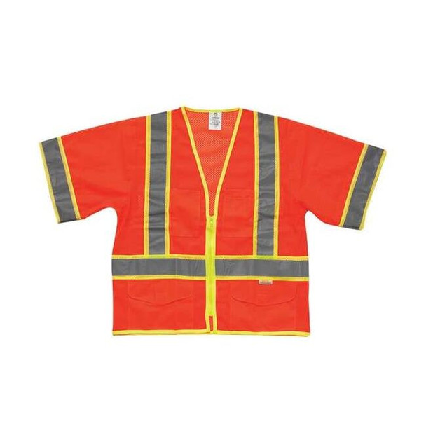 Kishigo 3XL Class 3 High Visibility Vest, Orange 1243-3X