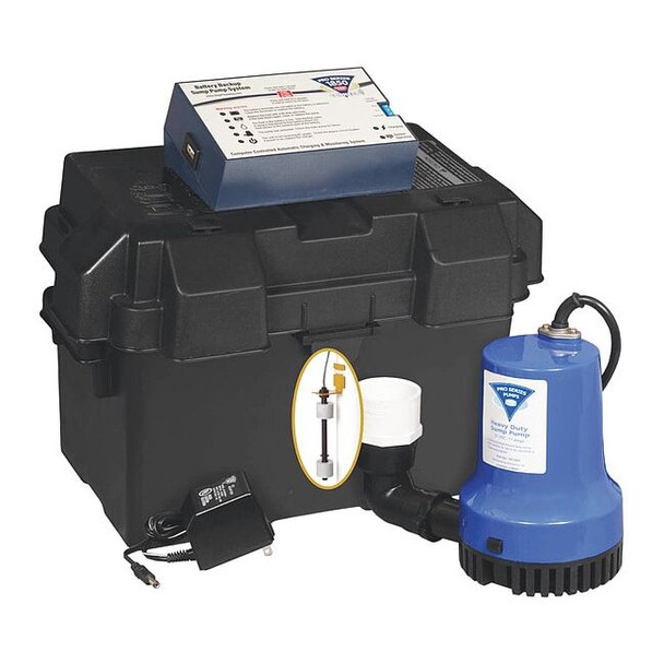 Pro Series Pumps BatteryBackupSumpPump,0.3333hp,8ft,12VDC PHCC-1850