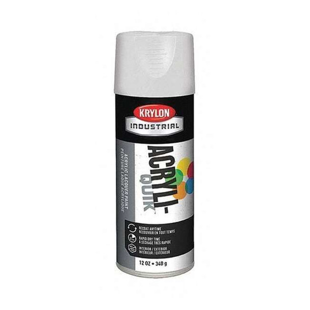 Krylon Industrial Spray Paint, White, Gloss, Solvent, 12 oz K01501A07