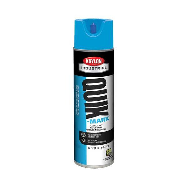 Inverted Marking Paint, 17 oz., Fluorescent Caution Safety Blue, Water -Based