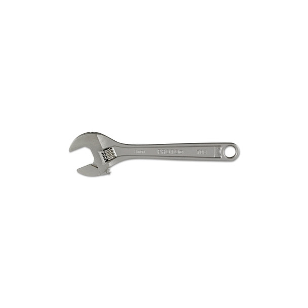 Adjustable Wrench, 8 in L, 1-1/8 in Opening, Satin