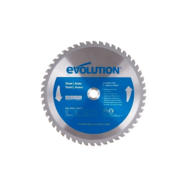 TCT Metal-Cutting Blade, 8 in, 5/8 in Arbor, 5800 rpm, 50 Teeth