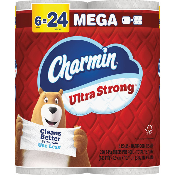 Charmin Ultra Strong Toilet Paper (6 Mega Rolls) 3077213219 Pack of 4