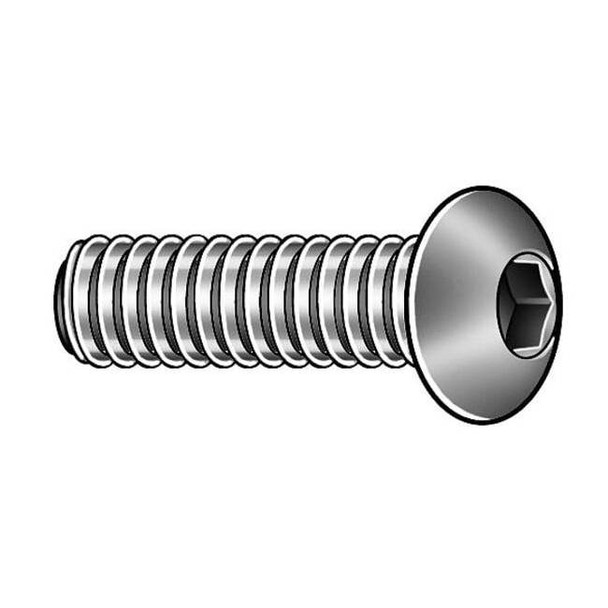 M5-0.80 Socket Head Cap Screw, Button, Black Oxide Steel, 14 mm Length, 100 PK