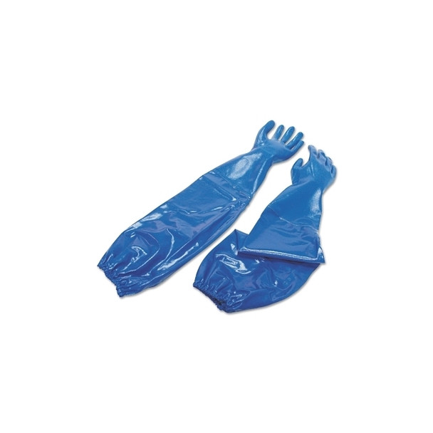 Nitri-Knit™ Supported Nitrile Gloves, Elastic Extended Cuff, Interlock Knit, Size 8, Blue
