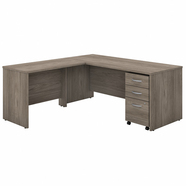 Bush Business Furniture Studio C 72W x 30D L Shaped Desk with Mobile File Cabinet and 42W Return STC007MHSU
