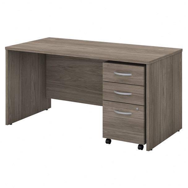 Bush Business Furniture Studio C 60W x 30D Office Desk with Mobile File Cabinet STC014MHSU