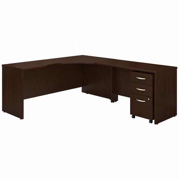 Bush Business Furniture Series C 72W Right Handed Corner Desk with 48W Return and Mobile File Cabinet SRC085MRSU