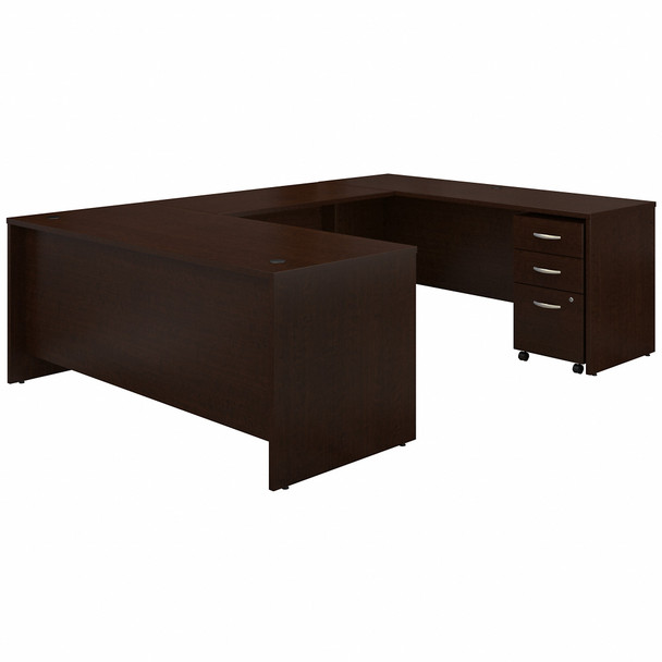 Bush Business Furniture Series C 72W x 30D U Shaped Desk with Mobile File Cabinet SRC091MRSU