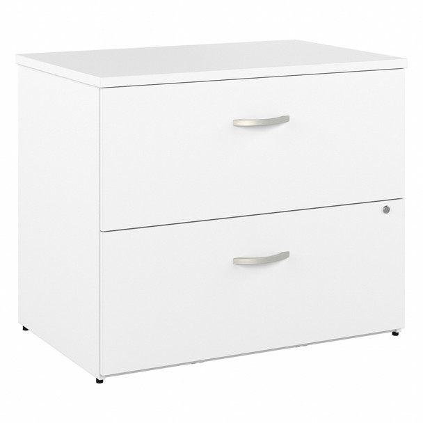 Bush Business Furniture Hybrid 2 Drawer Lateral File Cabinet - Assembled HYF136WHSU-Z