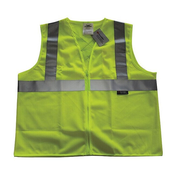 Condor Safety Vest,Yellow/Green,L,Zipper 491T01