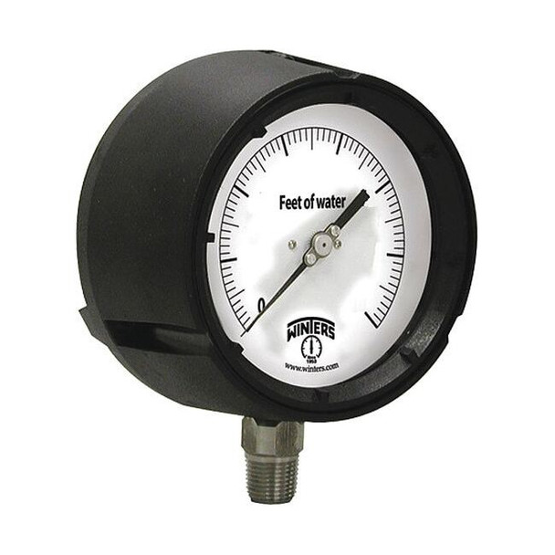 Altitude Pressure Gauge, 0 to 250 psi, 6 in Dial, 1/4 in NPT, Bottom Location