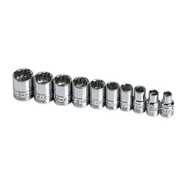 1/4" Drive Socket Set Metric 10 Pieces 5 mm to 14 mm , Chrome