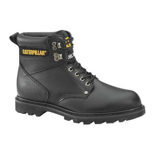 Men's 6-Inch Work Boot, 10 1/2 W, Steel Toe, 6 in H, Black, P89135