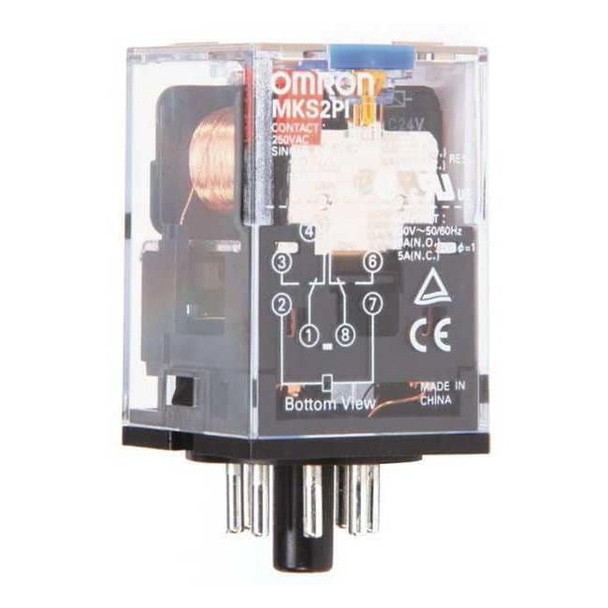 Omron Plug-In, General Purpose Relay, Octal, 10 A, 8 Pins, Plug-in MKS2PIDC24