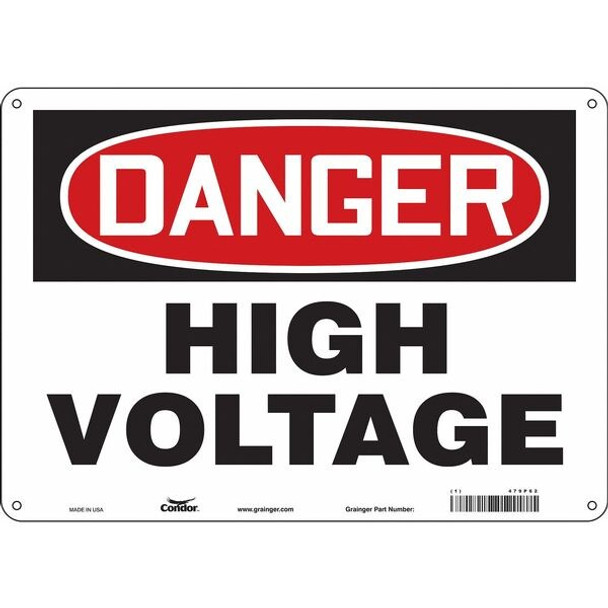 Condor Safety Sign,10 in x 14 in,Polyethylene 479P62