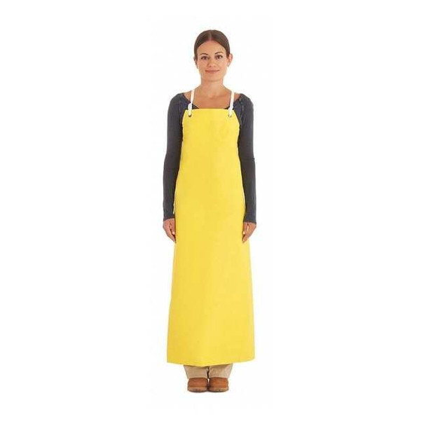 Ansell Bib Apron, Neoprene, Yellow, 45 in, Universal 56-400