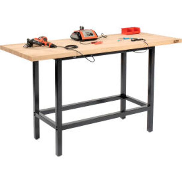 Global Industrial Standing Height Workbench 72 x 30"" Birch Butcher Block Square