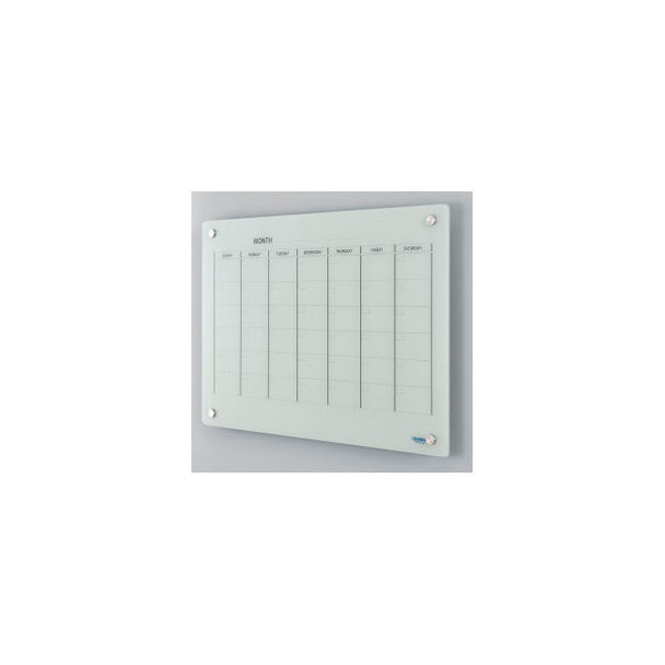 Global Industrial Glass Calendar Dry Erase Board 36""W x 24""H