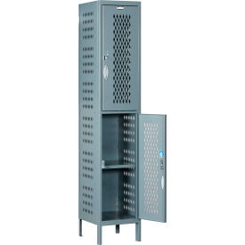 Global Industrial Capital 2-Tier 2 Door Ventilated Locker15""W x 18""D x 78""HUn