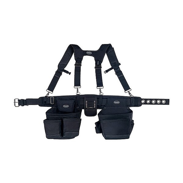Bucket Boss Tool Belt, Tool Rig, Black, Nylon, 19 Pockets 57100