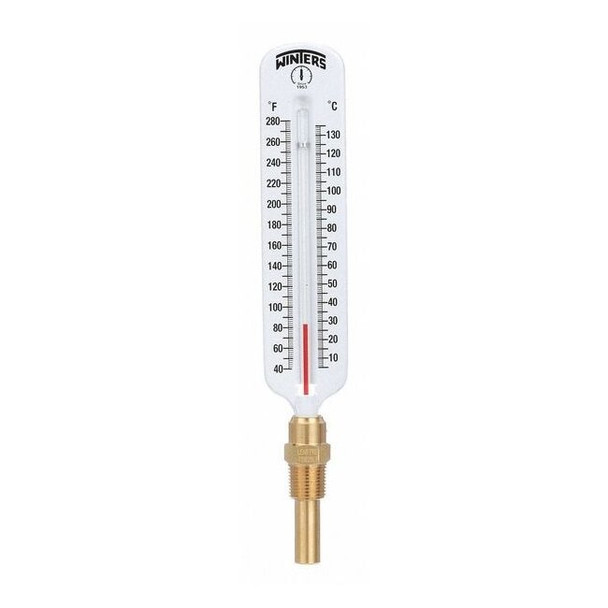 Winters Thermometer, Analog, -40-280 deg, 1/2in NPT TSW172LF.