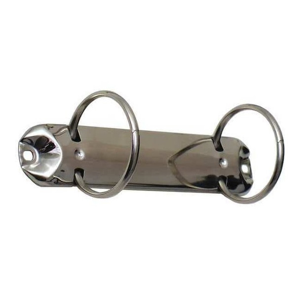 Metal Detectable Chromium Ring Binder,2 Rings,Pk10