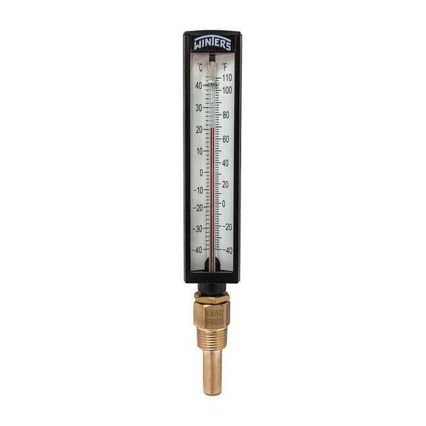 Winters Thermometer, Analog, -40-110 deg, 3/4in NPT TAS140LF.