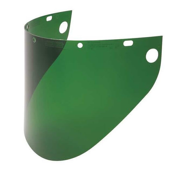 Faceshield Window, Green Visor, 9 3/4 in Height, Uncoated Lens, Green