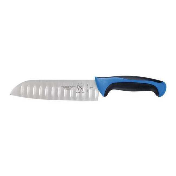 Mercer Cutlery Santoku Knife,Granton Edge,7 In.,Blue M22707BL