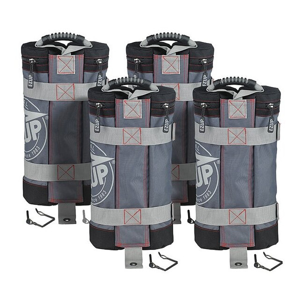 E-Z Up Instant Shelter Weight Bag,Gray w/B,PK4 WB3GYBK4