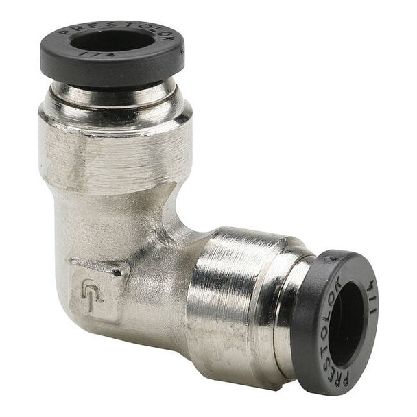 Parker Push-to-Connect Elbow, Brass, Silver 165PLP-2